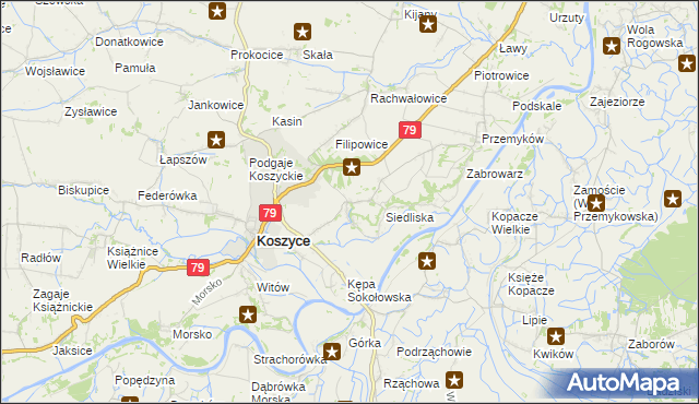 mapa Malkowice gmina Koszyce, Malkowice gmina Koszyce na mapie Targeo