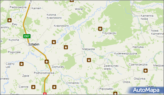 mapa Małowista, Małowista na mapie Targeo