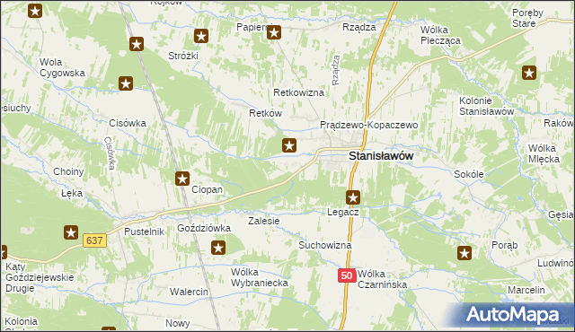 mapa Mały Stanisławów, Mały Stanisławów na mapie Targeo