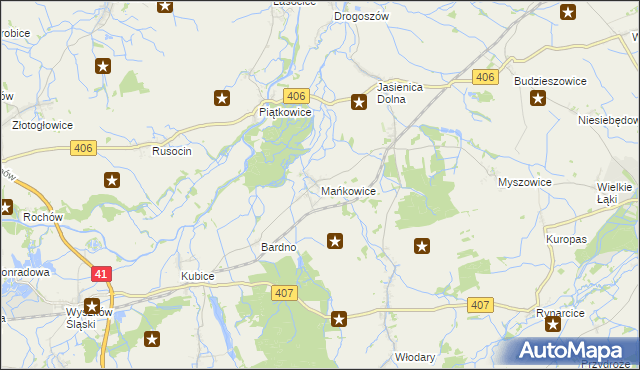 mapa Mańkowice, Mańkowice na mapie Targeo