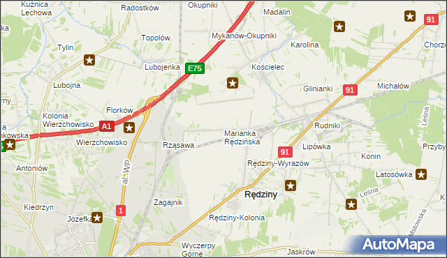 mapa Marianka Rędzińska, Marianka Rędzińska na mapie Targeo