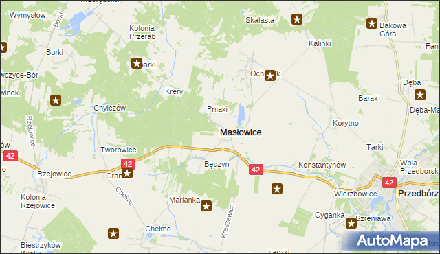 mapa Masłowice powiat radomszczański, Masłowice powiat radomszczański na mapie Targeo