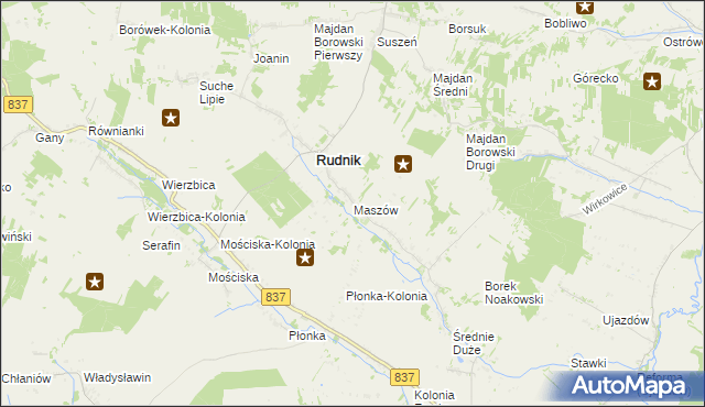 mapa Maszów, Maszów na mapie Targeo