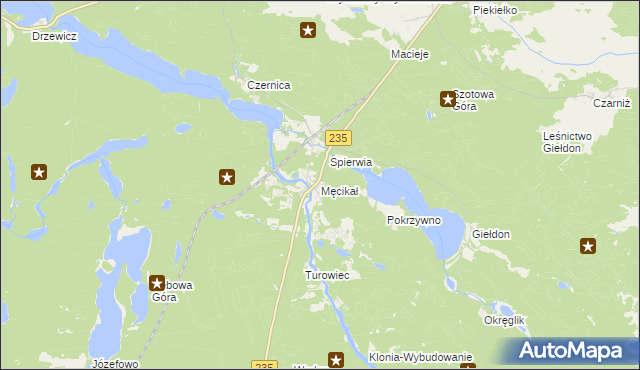 mapa Męcikał, Męcikał na mapie Targeo