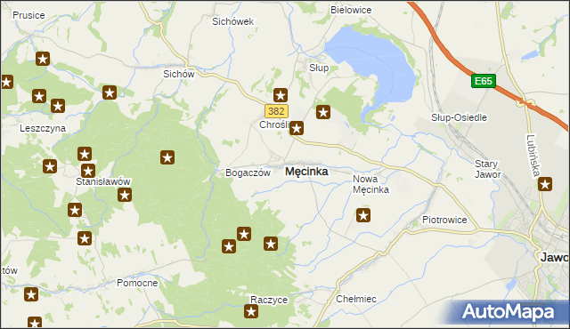 mapa Męcinka, Męcinka na mapie Targeo