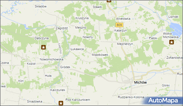 mapa Miastkówek, Miastkówek na mapie Targeo