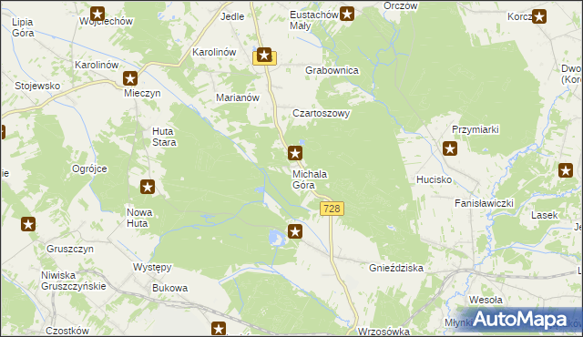 mapa Michala Góra, Michala Góra na mapie Targeo