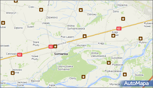 mapa Michalin gmina Somianka, Michalin gmina Somianka na mapie Targeo