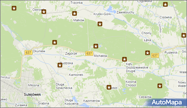 mapa Michałów gmina Halinów, Michałów gmina Halinów na mapie Targeo