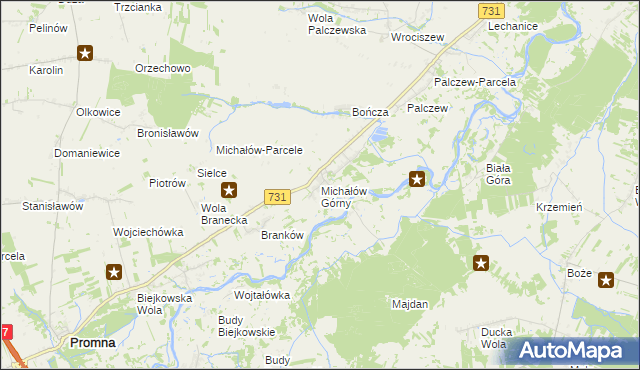 mapa Michałów Górny, Michałów Górny na mapie Targeo