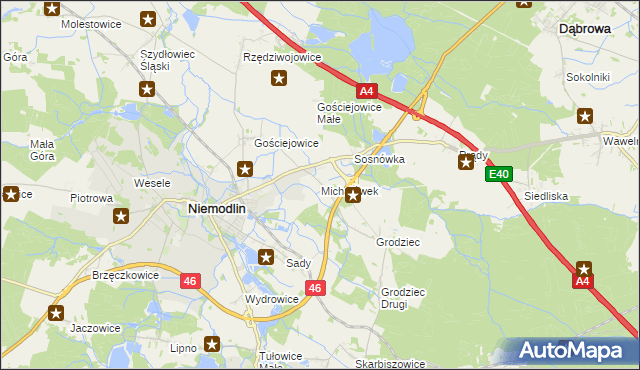 mapa Michałówek gmina Niemodlin, Michałówek gmina Niemodlin na mapie Targeo