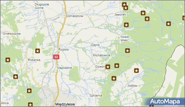 mapa Michałowice gmina Międzylesie, Michałowice gmina Międzylesie na mapie Targeo