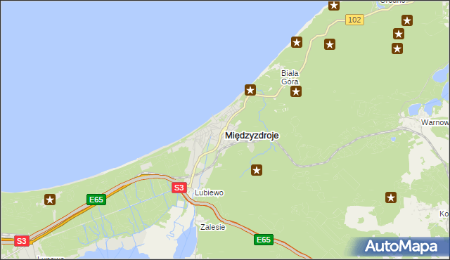 mapa Międzyzdroje, Międzyzdroje na mapie Targeo