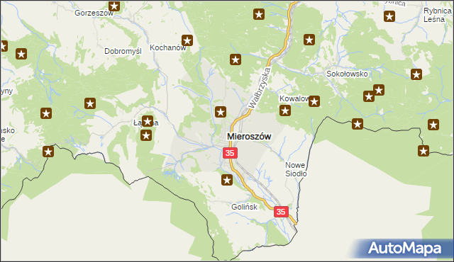 mapa Mieroszów, Mieroszów na mapie Targeo