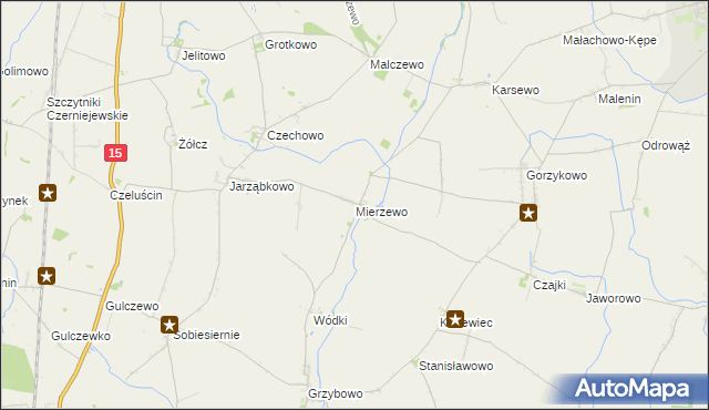 mapa Mierzewo, Mierzewo na mapie Targeo