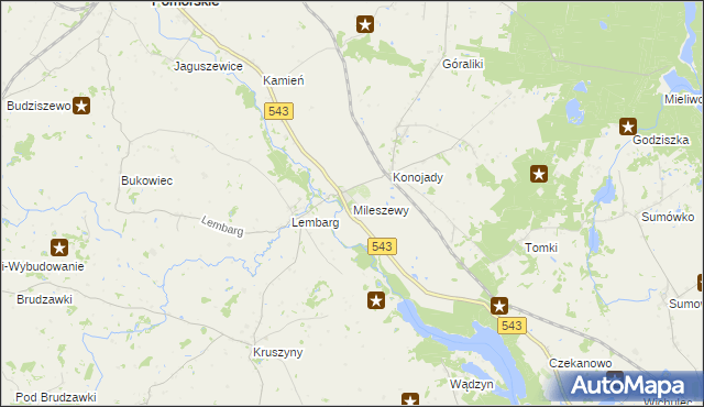 mapa Mileszewy, Mileszewy na mapie Targeo