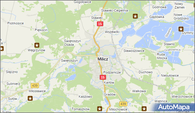 mapa Milicz, Milicz na mapie Targeo