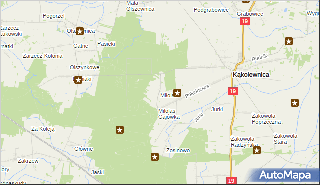 mapa Miłolas, Miłolas na mapie Targeo