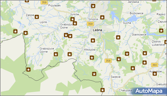 mapa Miłoszów, Miłoszów na mapie Targeo