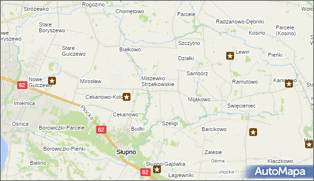 mapa Miszewko-Stefany, Miszewko-Stefany na mapie Targeo