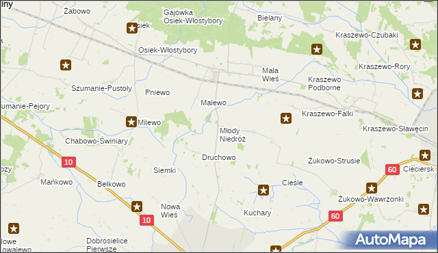 mapa Młody Niedróż, Młody Niedróż na mapie Targeo