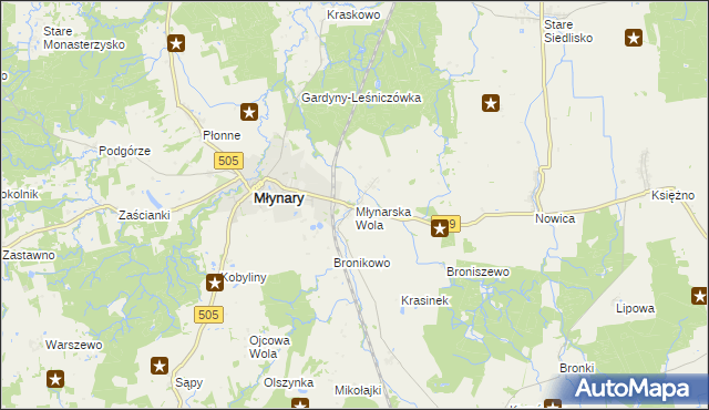 mapa Młynarska Wola, Młynarska Wola na mapie Targeo