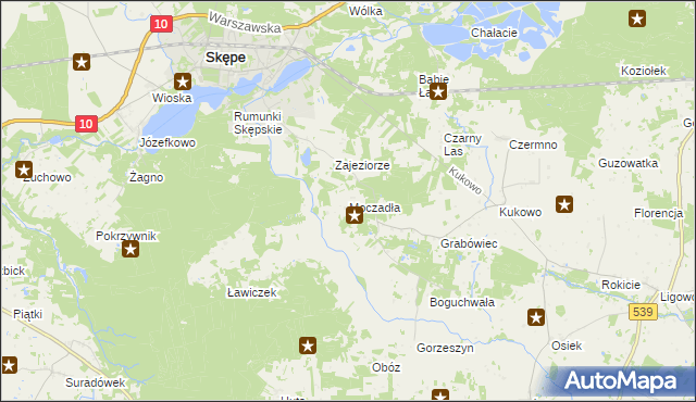 mapa Moczadła gmina Skępe, Moczadła gmina Skępe na mapie Targeo