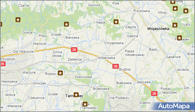 mapa Moderówka, Moderówka na mapie Targeo