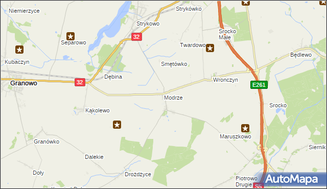 mapa Modrze, Modrze na mapie Targeo