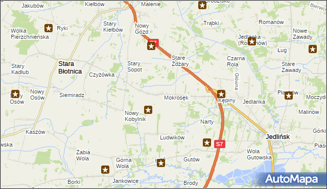 mapa Mokrosęk, Mokrosęk na mapie Targeo