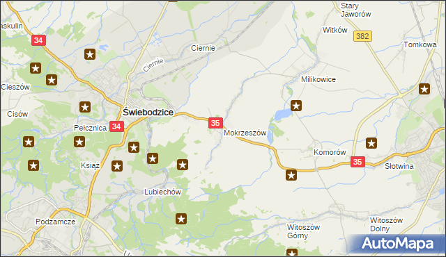 mapa Mokrzeszów, Mokrzeszów na mapie Targeo