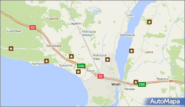 mapa Mokrzyca Mała, Mokrzyca Mała na mapie Targeo