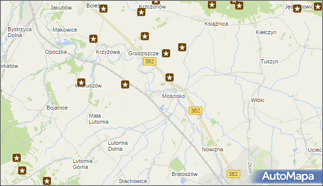 mapa Mościsko gmina Dzierżoniów, Mościsko gmina Dzierżoniów na mapie Targeo