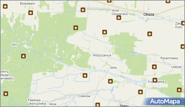 mapa Moszczanica, Moszczanica na mapie Targeo