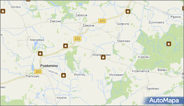 mapa Możdżanowo, Możdżanowo na mapie Targeo