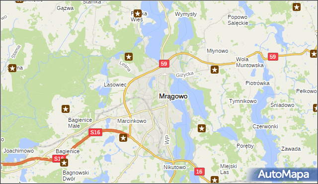 mapa Mrągowo, Mrągowo na mapie Targeo