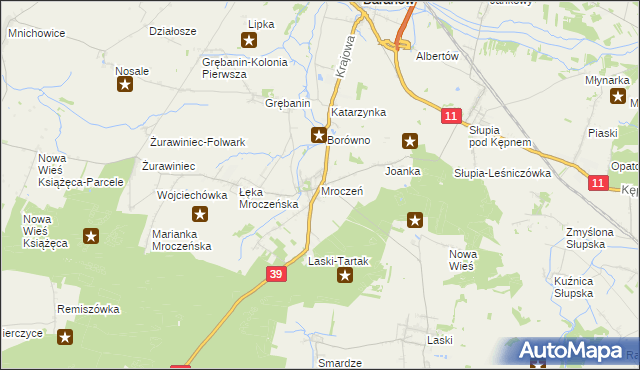 mapa Mroczeń, Mroczeń na mapie Targeo