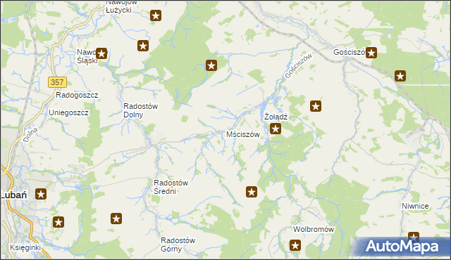 mapa Mściszów, Mściszów na mapie Targeo