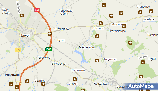 mapa Mściwojów, Mściwojów na mapie Targeo