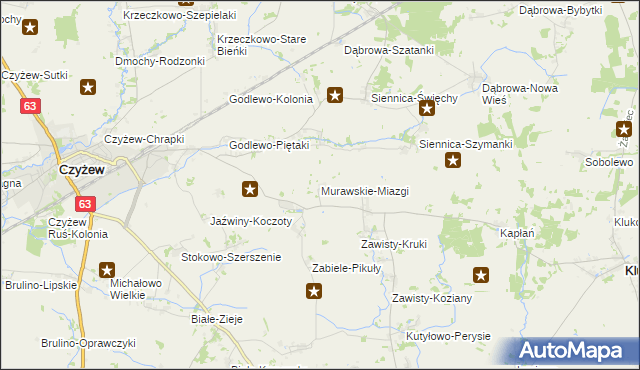 mapa Murawskie-Miazgi, Murawskie-Miazgi na mapie Targeo