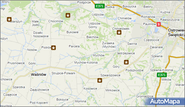 mapa Mychów, Mychów na mapie Targeo