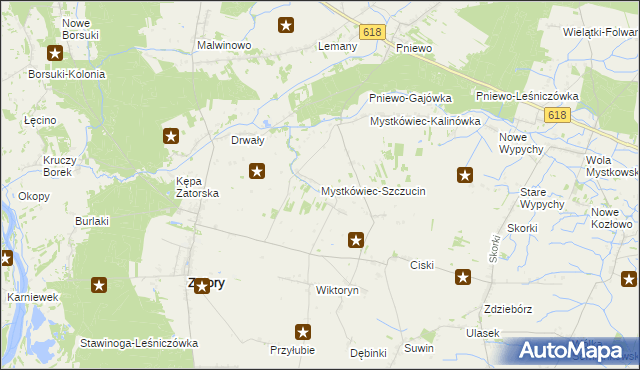 mapa Mystkówiec-Szczucin, Mystkówiec-Szczucin na mapie Targeo