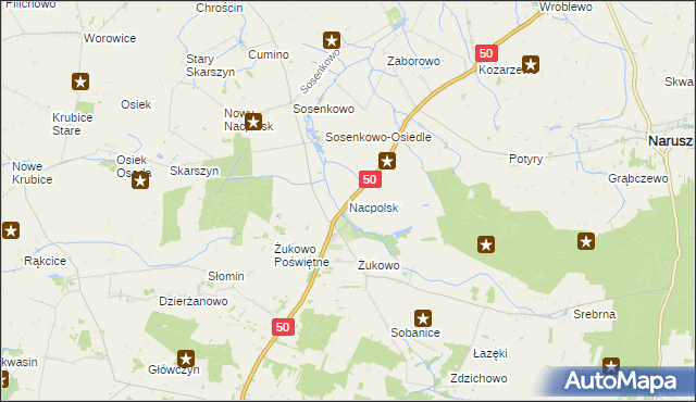 mapa Nacpolsk, Nacpolsk na mapie Targeo