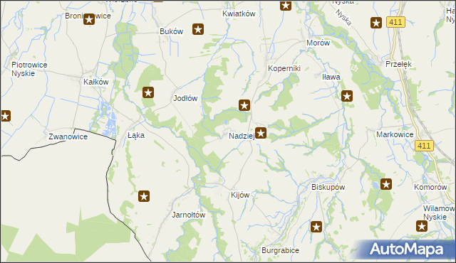 mapa Nadziejów gmina Otmuchów, Nadziejów gmina Otmuchów na mapie Targeo