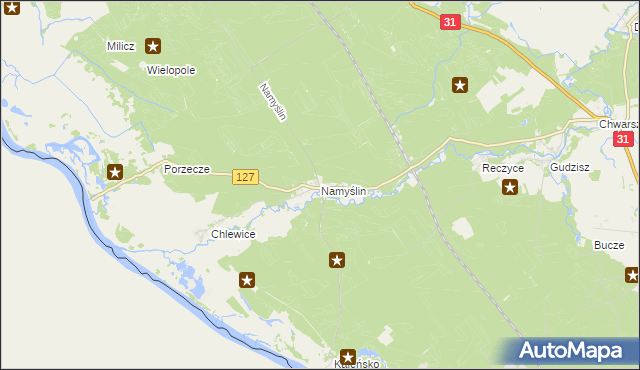 mapa Namyślin, Namyślin na mapie Targeo