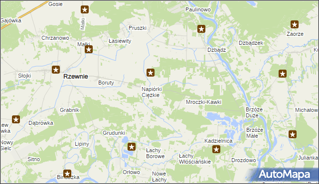 mapa Napiórki Butne, Napiórki Butne na mapie Targeo