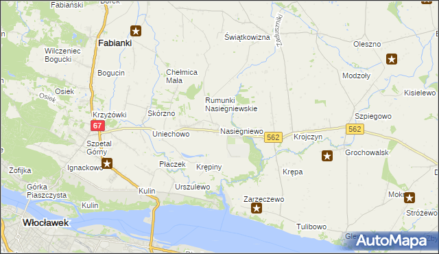 mapa Nasiegniewo, Nasiegniewo na mapie Targeo