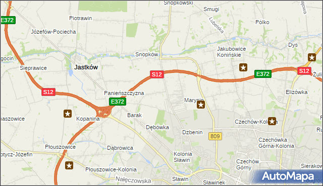 mapa Natalin gmina Jastków, Natalin gmina Jastków na mapie Targeo