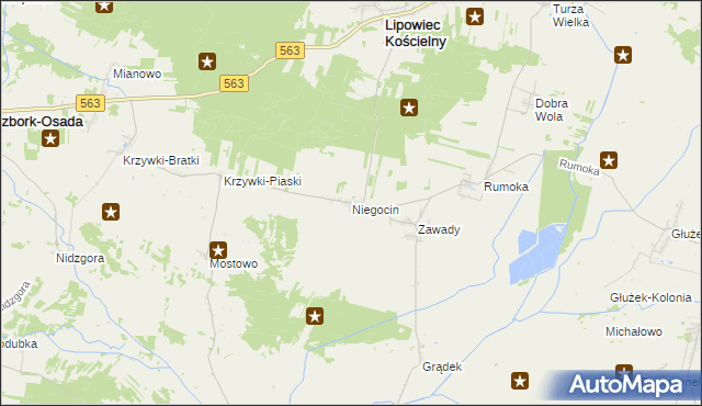 mapa Niegocin, Niegocin na mapie Targeo