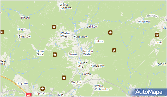 mapa Niekłań Wielki, Niekłań Wielki na mapie Targeo